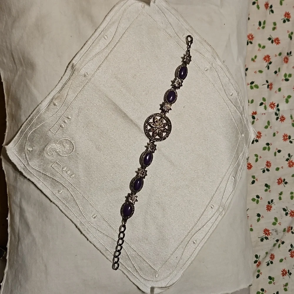 Premier Designs Purple and Silver Tone Bracelet - Picture 2 of 5